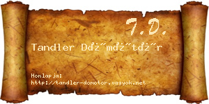 Tandler Dömötör névjegykártya